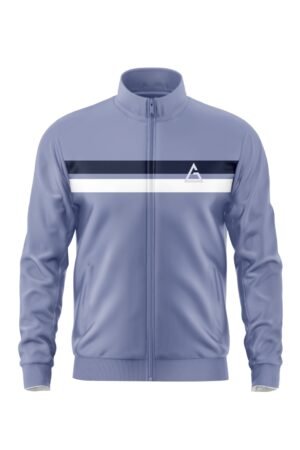 Aidan Global Stride Track Jacket, front view featuring minimalist stripes in a sleek, modern design.