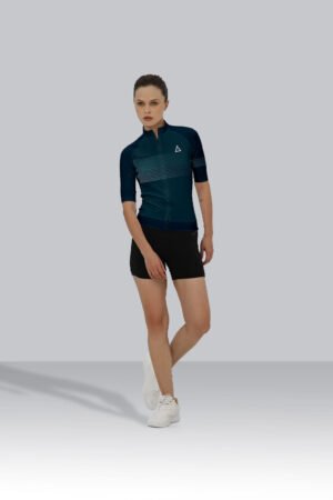 Cyclist wearing the Aidan Global AeroCyclist Pro Race Fit Cycling Jersey in a sleek aerodynamic design, ideal for high-speed performance